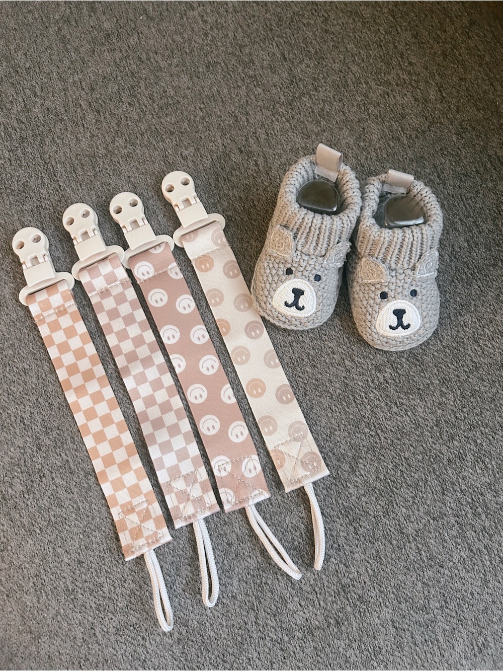 Newborn Accessory Bundle // Carter’s Bear Booties and Boho Paci Clips
